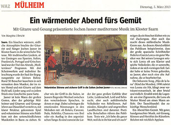 Presse-Echo Kloster Saarn Mülheim 2013